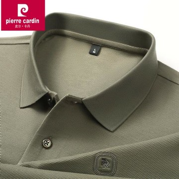 皮爾卡丹正品男士絲光棉翻領短袖polo衫2025夏季新款純棉t恤半袖