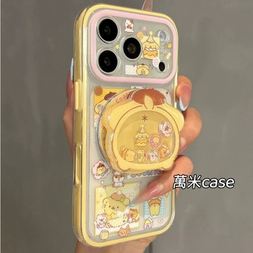 卡通 Sanrio 布丁狗 磁吸支架 適用iPhone 17 16 15 Pro Max 手機殼 全包光面二合一磁吸硬殼
