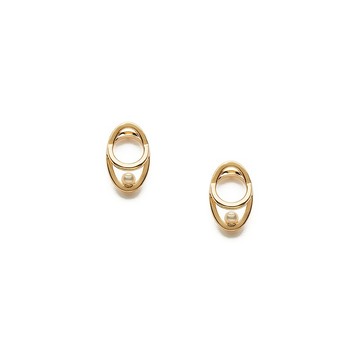 衛星耳環 925銀厚鍍18K金 Europa Pearl Earring