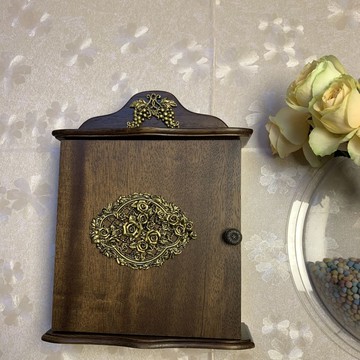 公司貨 免運 木制掛墻收納盒壁掛門口客廳家用整理裝飾玄關鑰匙收納擺件鑰匙盒 快速發貨