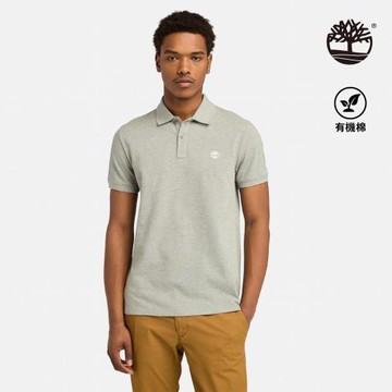 任-Timberland 男款灰色休閒短袖Polo衫│A2EPMV91