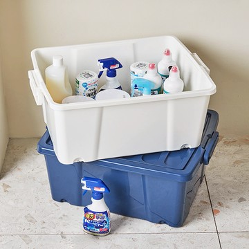 ROX系列極簡風滑輪整理箱-45L-3入-多色可選 海軍藍