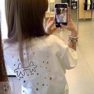 可可裡🎇100%重磅日系簡約學生短袖T恤女夏季百搭設計感小眾休閑白色上衣