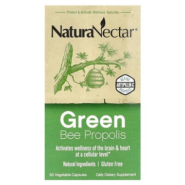 NaturaNectar, 綠蜂膠，60粒素膠囊