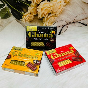 日本  LOTTE 樂天 Ghana 加納 可可製品 可可片 黑可可牛奶/可可烘焙/牛奶可可 盒裝 多款供選｜全店$299 全家取貨免運｜領券9折｜APP下單最高再賺22%點數⚡