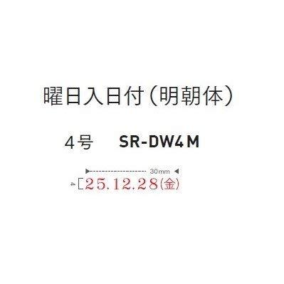 サンビー シルバー回転印 曜日入日付 4号6連(明朝体) SR-DW4M