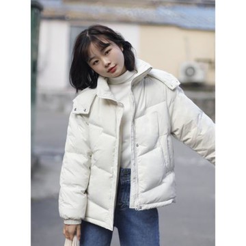 白色羽絨服女2025冬季小個子設計感小眾90白鴨絨連帽加厚短款外套