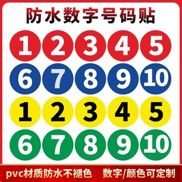 學校教室座位 宿舍儲物櫃標識數字貼 自粘 新款背膠防水 數字編號貼紙