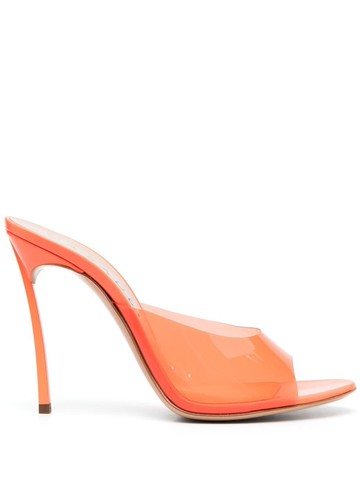 Casadei - transparent peep-toe sandals - women - Plastic/Calf Leather/Calf Leather - 35 - Orange