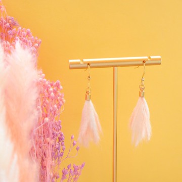 乾燥花耳環 蘆葦草羽毛耳環 手作耳環 手作飾品