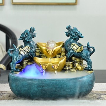 附髮票 貔貅招財擺件 聚寶盆 風水擺件 辦公室開店加濕器 金蟾流水風水輪開業禮物禮品 流水擺件 招財擺飾