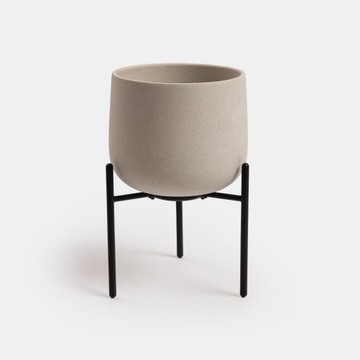 日本KINTO 附架陶瓷盆器13.5cm 大地灰