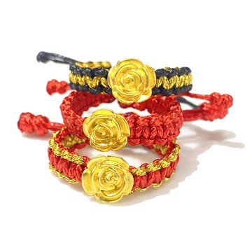 9999純金 黃金玫瑰花戒指 約0.02錢 多色可選 黃金戒指 伸縮可調 生日禮物 金喜飛來