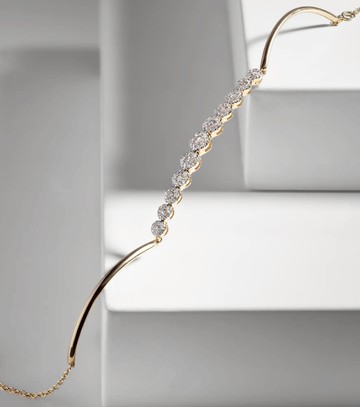 Stone and Strand 10kt gold bracelet with diamonds