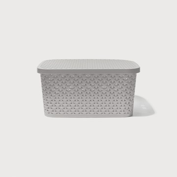 GINII 北歐編織收納籃 S 附蓋6L 象牙白