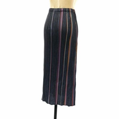 プリーツプリーズ ネイビー スカート PLEATS PLEASE ISSEY MIYAKE（ひざ丈スカート ・ ブルー