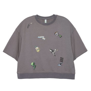 5th STREET｜山形｜女裝｜海洋元素印花短袖T恤｜黑灰色