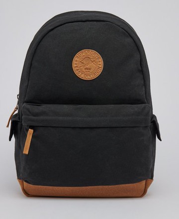 Superdry Women's Unisex Waxed Canvas Montana Rucksack Black - Size: 1SIZE
