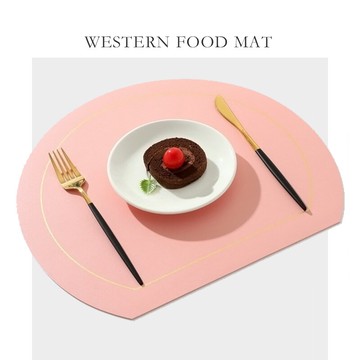 圓形皮革餐墊防水防油家用隔熱墊防燙桌墊學生碗墊盤高級感西餐墊