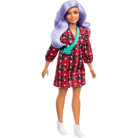 Barbie Fashionistas Doll with Long Pink Hair Wearing a Red Paisley