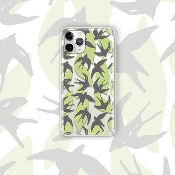 綠底灰飛燕 小物剪影系列 支援各品牌手機殼CSAE29