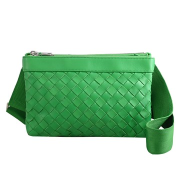 BOTTEGA VENETA 651938 Intrecciato 經典編織雙層斜背包.亮綠