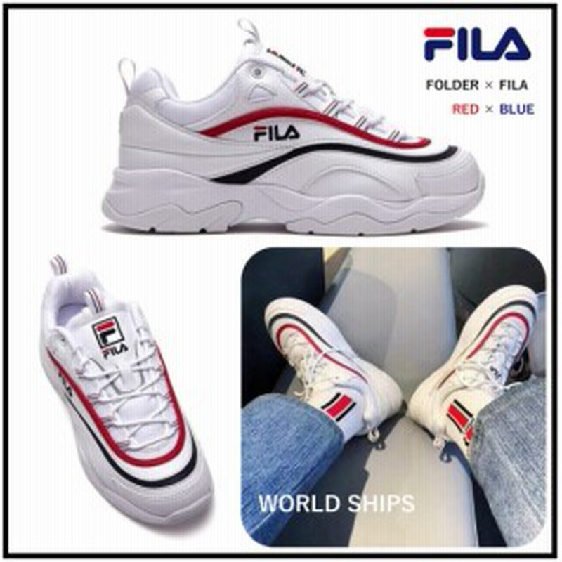 フィラ 厚底スニーカー レディース フィラ レイ 厚底 ダッドスニーカー メンズ Fila Ray Folder ホワイトレッド ユニセックス 海外限定正 通販 Lineポイント最大1 0 Get Lineショッピング