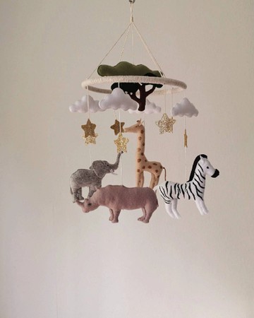 叢林主題嬰兒手機、Safari 手機、嬰兒床手機、中性手機