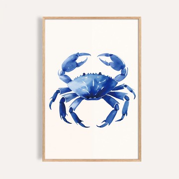 海藍蟹 Blue Crab / 海洋插畫掛畫 / 無框藝術輸出