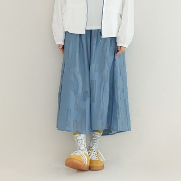 a la sha 不規則透紗紋長裙