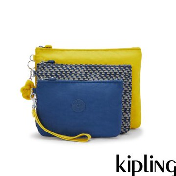 Kipling (網路獨家款)檸檬黃多袋實用配件包-IAKA L WRISTLET