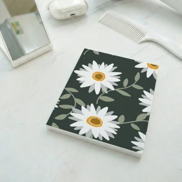 TRON 隨身摺疊鏡 大尺寸 平塗簡約手繪花 化妝鏡 梳妝鏡 桌面鏡子－C款-綠底白花