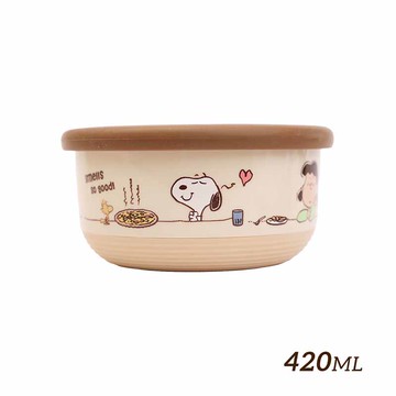 『HOUSUXI．舒希』史努比－不鏽鋼雙層隔熱碗 420ml(A3)