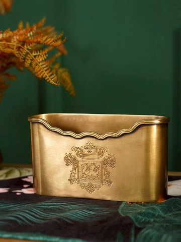 歐式美式進口黃銅紙巾盒餐巾架 奢華客廳茶幾桌面收納盒 遙控器盒
