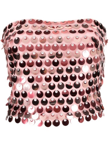 The New Arrivals Ilkyaz Ozel - Dione sequin-embellished bandeau top - women - Polyester - 40 - Pink