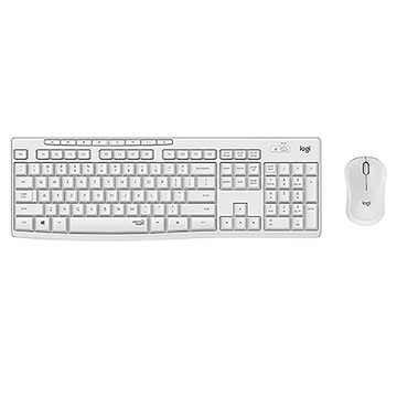羅技Logitech靜音無線鍵鼠組/MK295/珍珠白