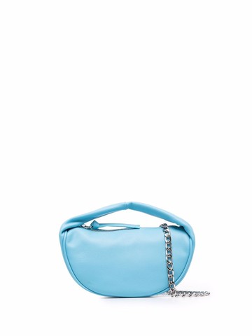 BY FAR - Baby Cush leather tote bag - women - Calf Leather/Cotton - One Size - Blue