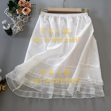 內襯裙秋冬百搭蕾絲網紗拼純棉疊穿內搭打底半身裙中長款漢服襯裙【繁星小鎮】