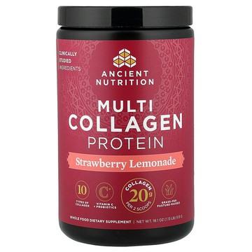 Ancient Nutrition, Multi Collagen Protein Powder, Strawberry Lemonade, 18.9 oz (535 g)