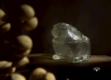 【老時光 OLD-TIME】早期台灣製老玻璃兔儲物罐