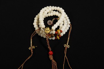 原創孤品白玉菩提根菩提子108顆佛珠手串 佛珠 手持 念珠 可客製