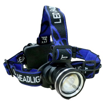 LED強光頭燈 可換電池 589-C C款 頭燈 + 電池 + 充電器 + 帽勾  魚眼廣角款 黑色 + 藍色  1組
