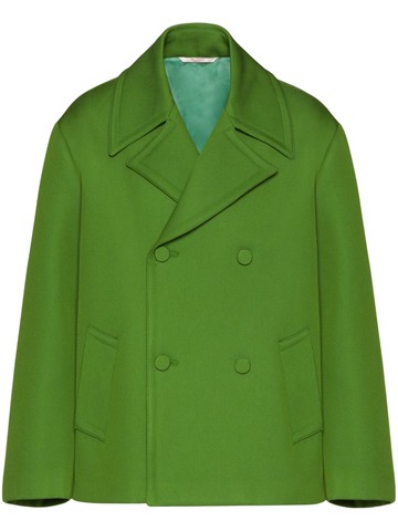 Valentino Garavani - virgin wool peacoat - men - Virgin Wool/Cupro - 52 - Green