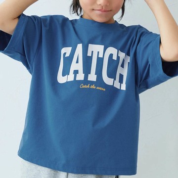 日本 devirock - 抗UV 不易皺速乾印花短袖上衣-CATCH-寶藍