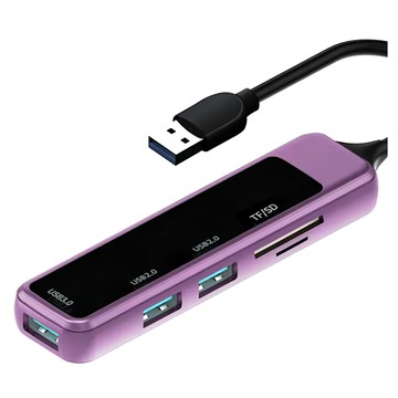 Type-C/USB 五合一多功能轉接頭集線器 原廠保固  紫色  1個