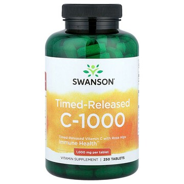 Swanson Vitamins, 維生素 C-1000，含玫瑰果，緩釋，1,000 毫克，250 片