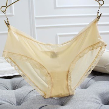 新品歐美純色蕾絲女士內褲 80S超細超薄無痕大碼低腰三角內褲女