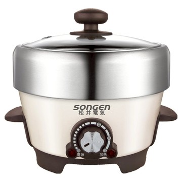 SOnGEn 松井 不鏽鋼蒸煮烤多功能料理電火鍋/煎烤鍋/電蒸鍋 1L  SG-810A