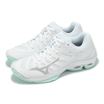 [ACS] Mizuno 排球鞋 Wave Voltage 2 女鞋 白 銀 波浪片 室內運動 羽排鞋 美津濃 V1GC2460-45