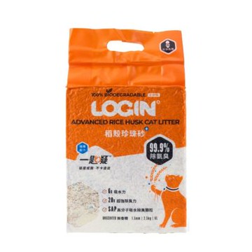 澳洲LOGIN洛格-稻殼珍珠砂 2.5kg (6L) x6入組 新配方升級 (木薯砂、 稻殼砂、 珍珠砂)(買二件送寵物玩具*1包)